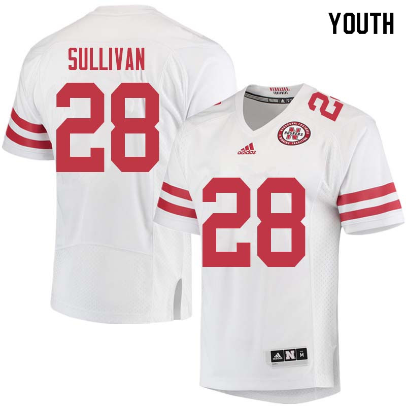 Youth #28 Eli Sullivan Nebraska Cornhuskers College Football Jerseys Sale-White